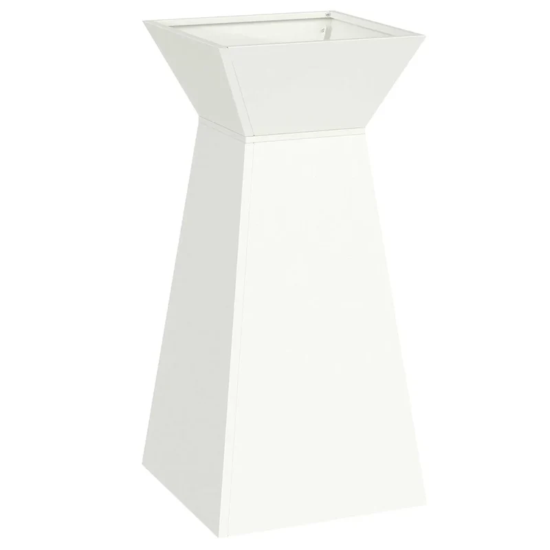 Jardinière à pilier design moderne extérieur 35 x 35 x 73 cm durable ambiance contemporaine en matériaux blanc 02_0052398