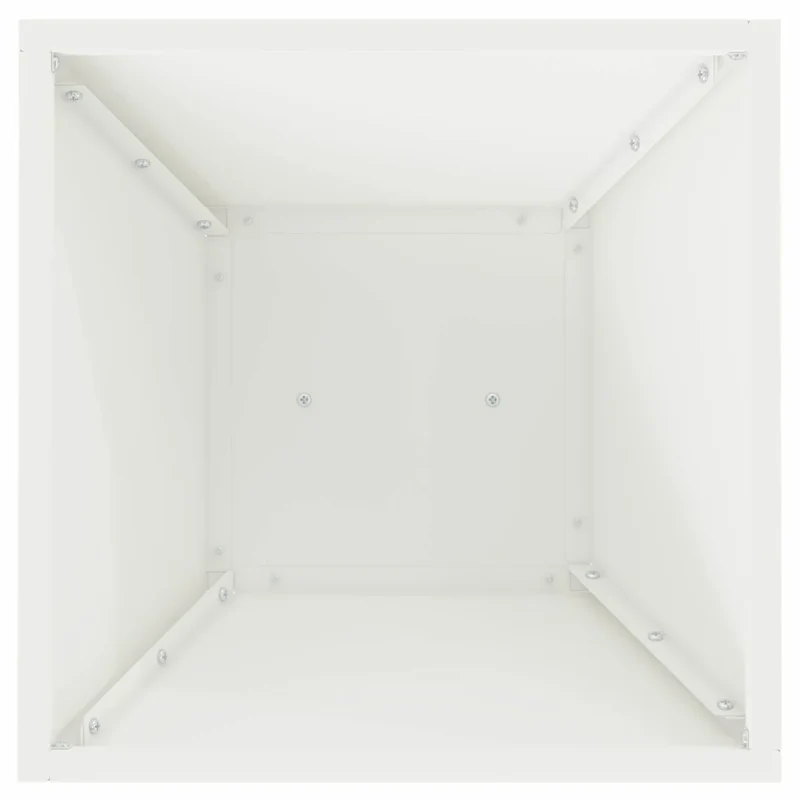 Jardinière à pilier design moderne extérieur 35 x 35 x 73 cm durable ambiance contemporaine en matériaux blanc 02_0052398