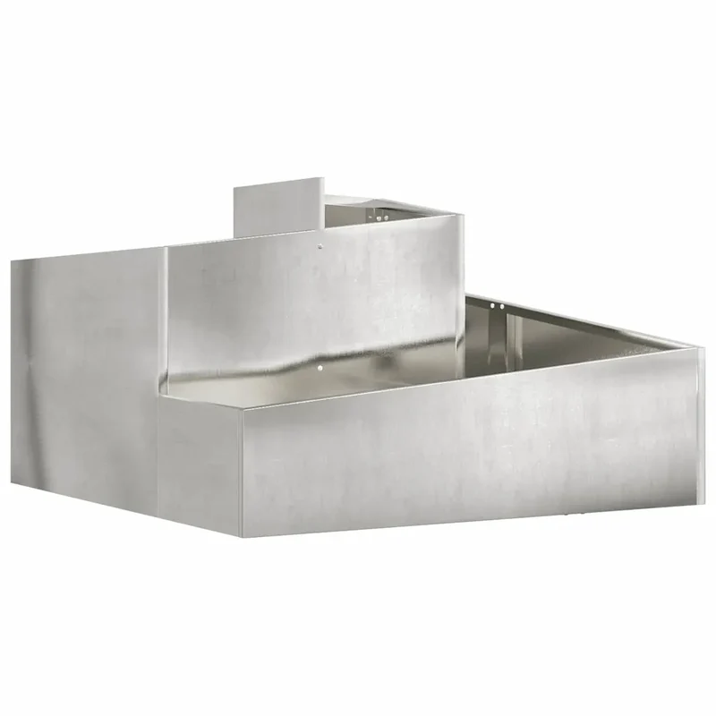Cache-pot de jardin moderne design industriel 80 x 80 x 50 cm en acier inoxydable argent 02_0052222