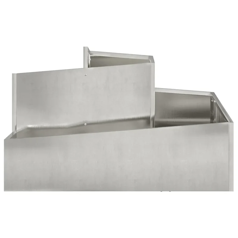 Cache-pot de jardin moderne design industriel 80 x 80 x 50 cm en acier inoxydable argent 02_0052222