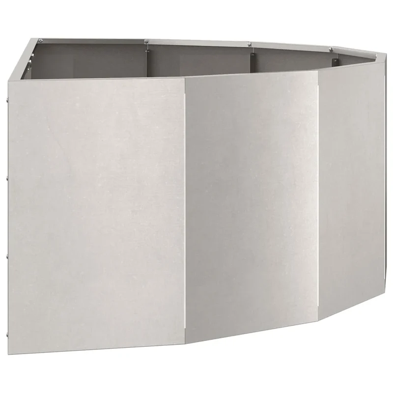 Jardinière demi-ronde moderne extérieur 120 x 60 x 35 cm facile à entretenir design contemporain en acier inoxydable argent 02_0052926