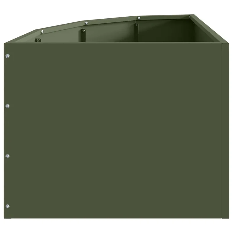 Jardinière d'angle moderne extérieure 45 x 45 x 35 cm optimisée pour coins en acier vert olive 02_0052890