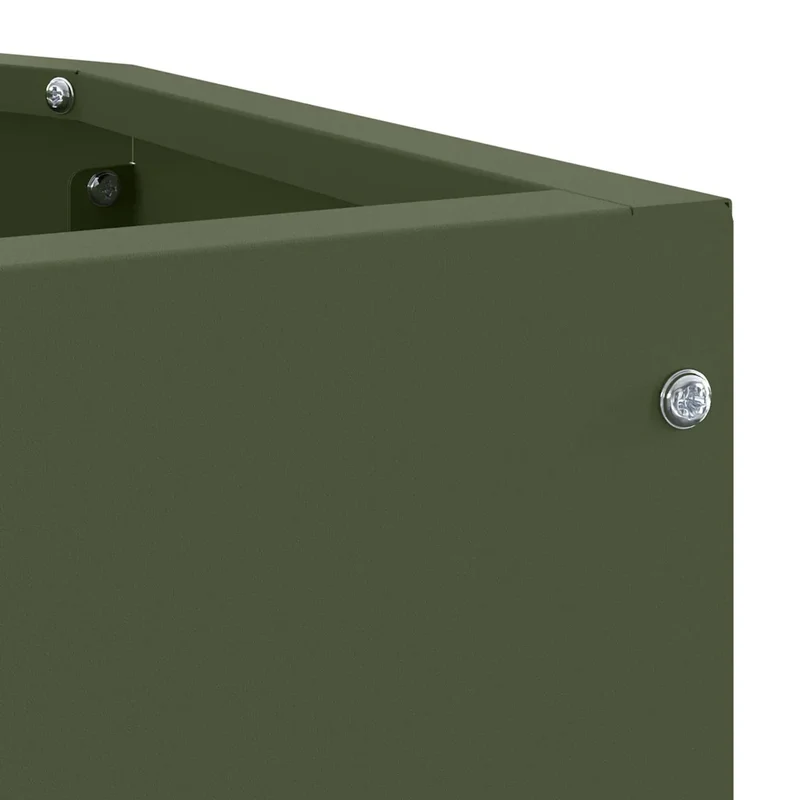 Jardinière d'angle moderne extérieure 45 x 45 x 35 cm optimisée pour coins en acier vert olive 02_0052890