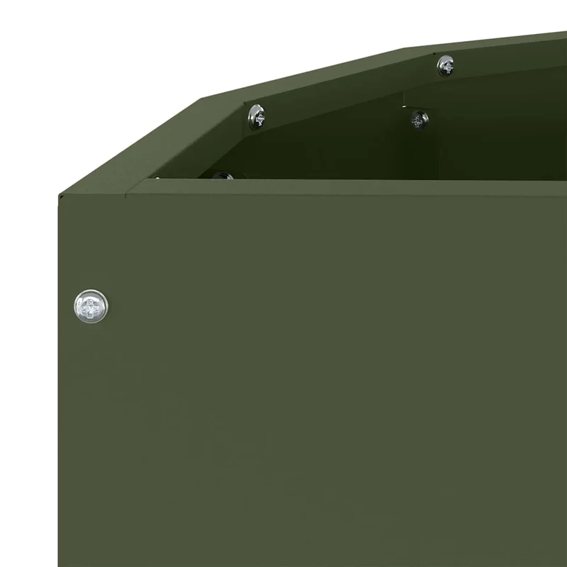 Jardinière demi-ronde design moderne extérieur 60 x 30 x 35 cm en acier vert olive 02_0052939