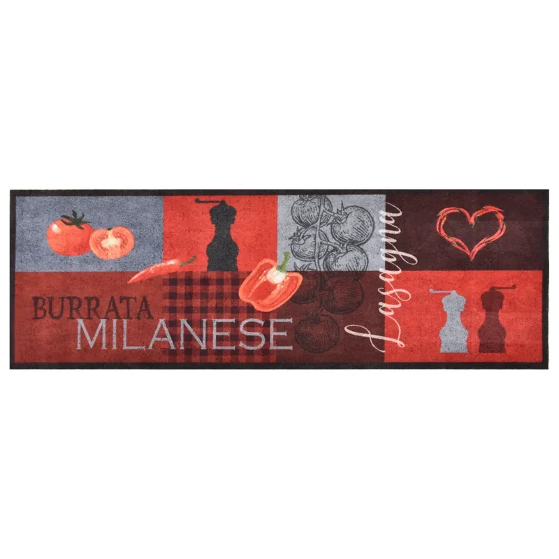 Tapis de cuisine lavable rectangulaire en polyamide 60 x 300 cm antidérapant design imprimé tomates 02_0046539
