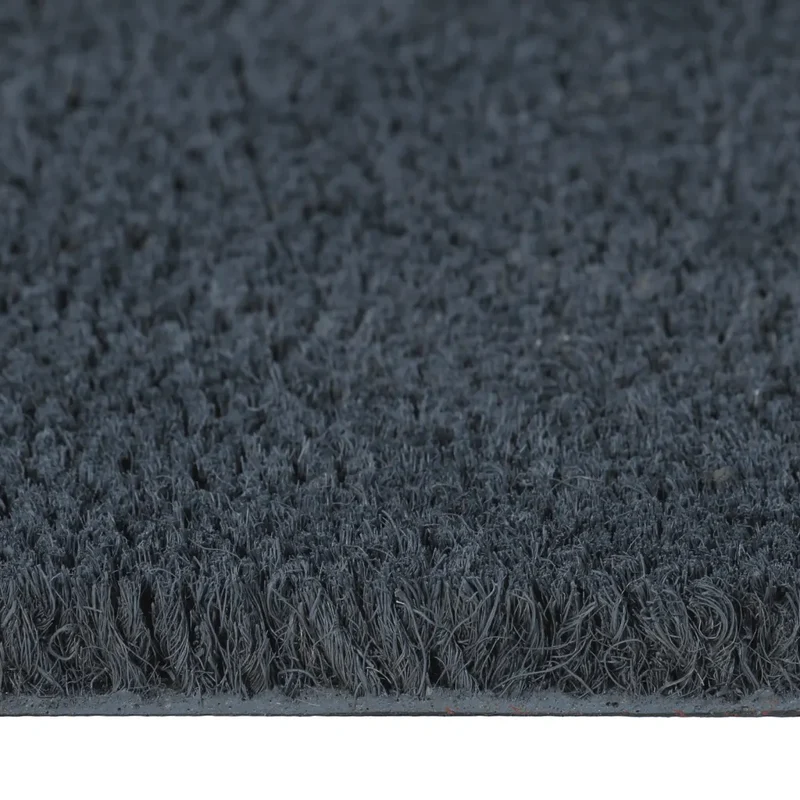 Tapis de porte touffeté 100 x 300 cm usage intérieur et extérieur support antidérapant design moderne en fibre de coco gris foncé 02_0046175