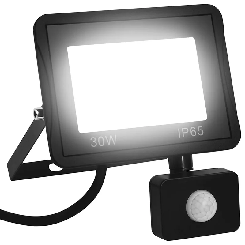 Projecteur à LED avec capteur 15,5 x 19,5 cm angle de détection 180° grande portée jardin en aluminium noir 02_0046090