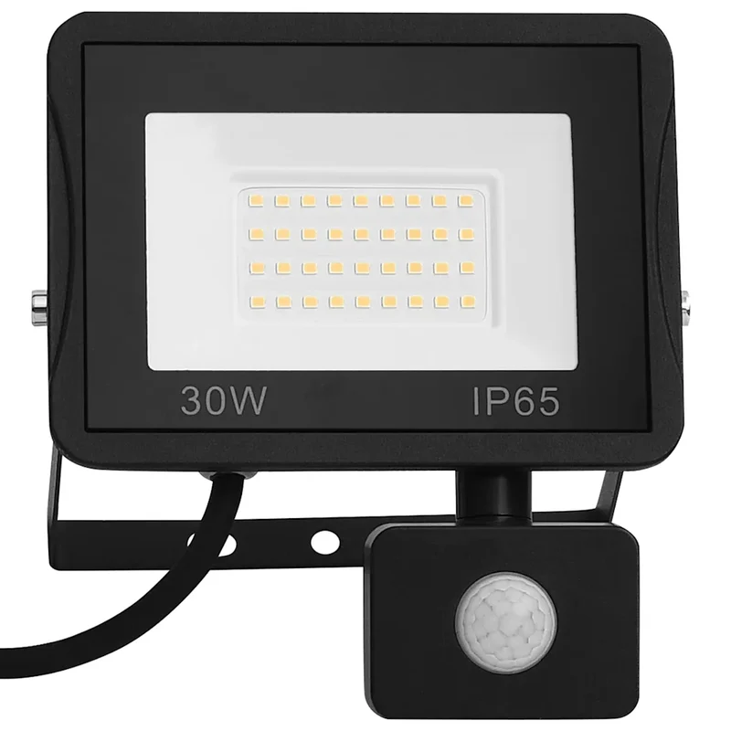 Projecteur à LED avec capteur 15,5 x 19,5 cm angle de détection 180° grande portée jardin en aluminium noir 02_0046090