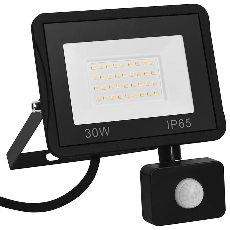 Projecteur à LED avec capteur 15,5 x 19,5 cm angle de détection 180° grande portée jardin en aluminium noir 02_0046090