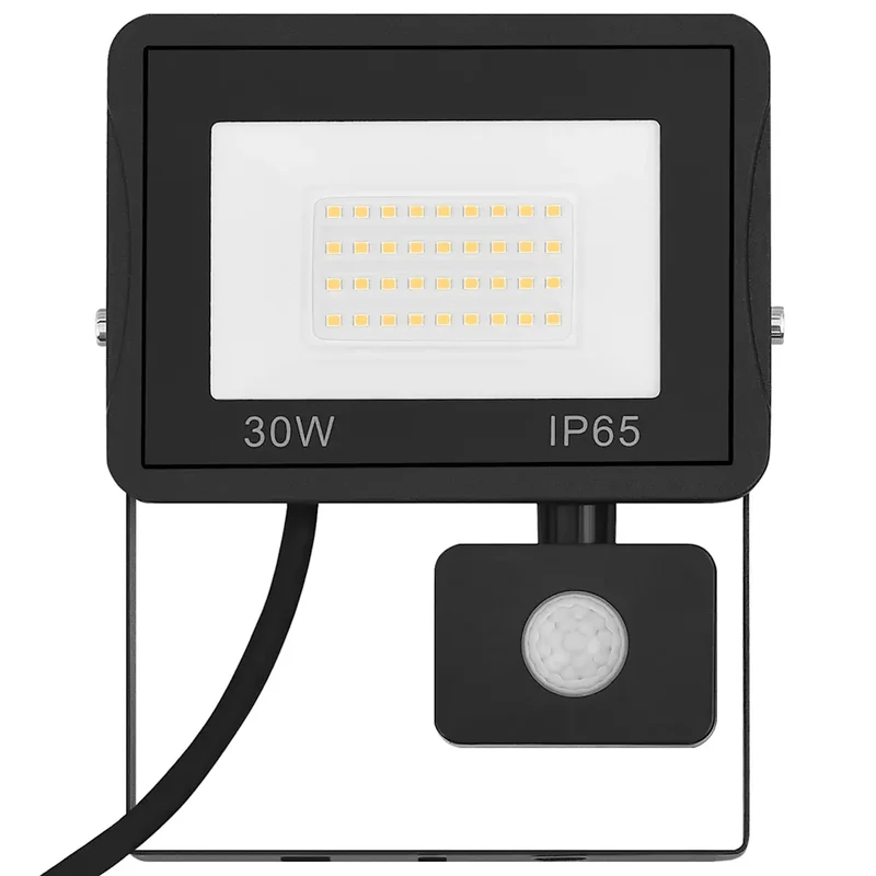Projecteur à LED avec capteur 15,5 x 19,5 cm angle de détection 180° grande portée jardin en aluminium noir 02_0046090