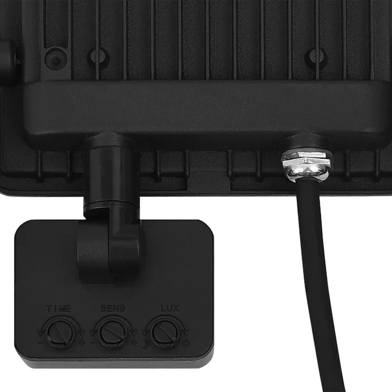 Projecteur à LED avec capteur 15,5 x 19,5 cm angle de détection 180° grande portée jardin en aluminium noir 02_0046090