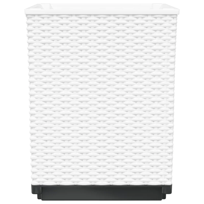 Lot de 4 jardinières décoratives modernes balcon jardin 30 x 30 x 37 cm en PP blanc 02_0047407