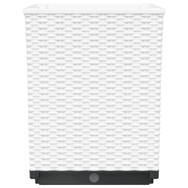 Lot de 4 jardinières décoratives modernes balcon jardin 30 x 30 x 37 cm en PP blanc 02_0047407