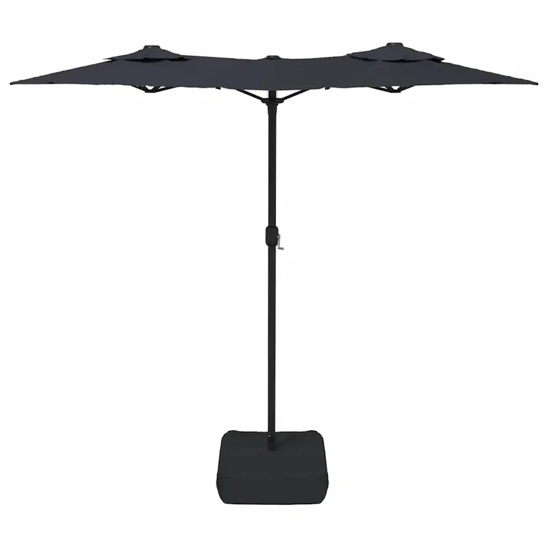 Parasol de jardin à double tête 316 x 145 x 240 cm protection anti-UV design élégant en polyester noir 02_0047391