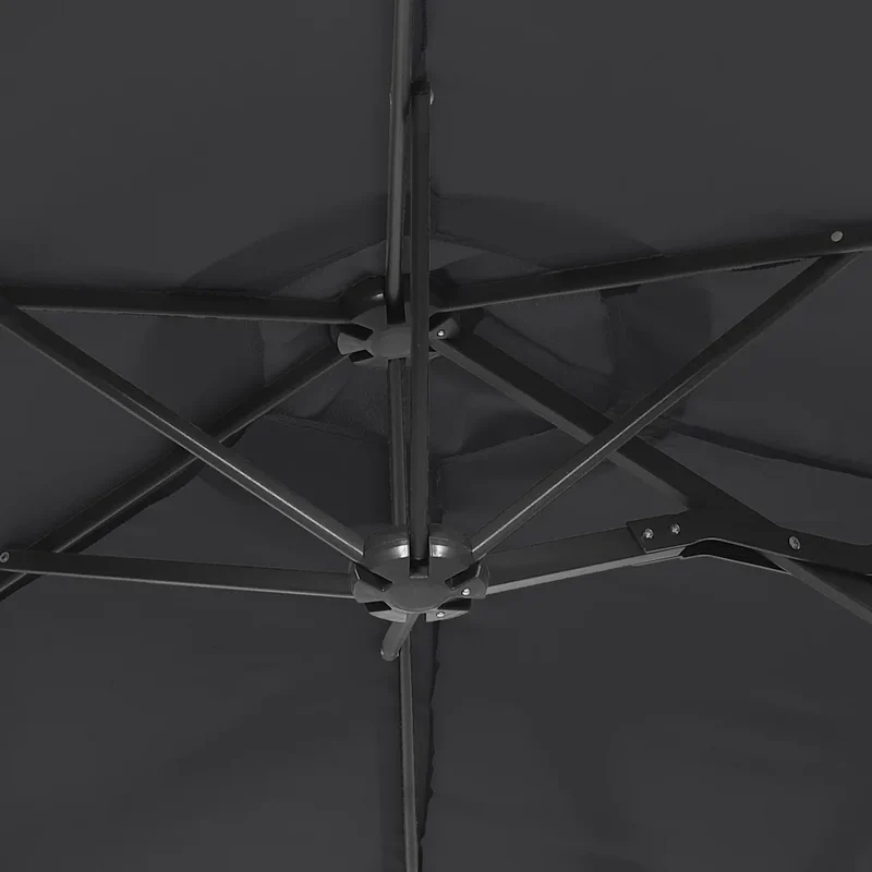 Parasol de jardin à double tête 316 x 145 x 240 cm protection anti-UV design élégant en polyester noir 02_0047391