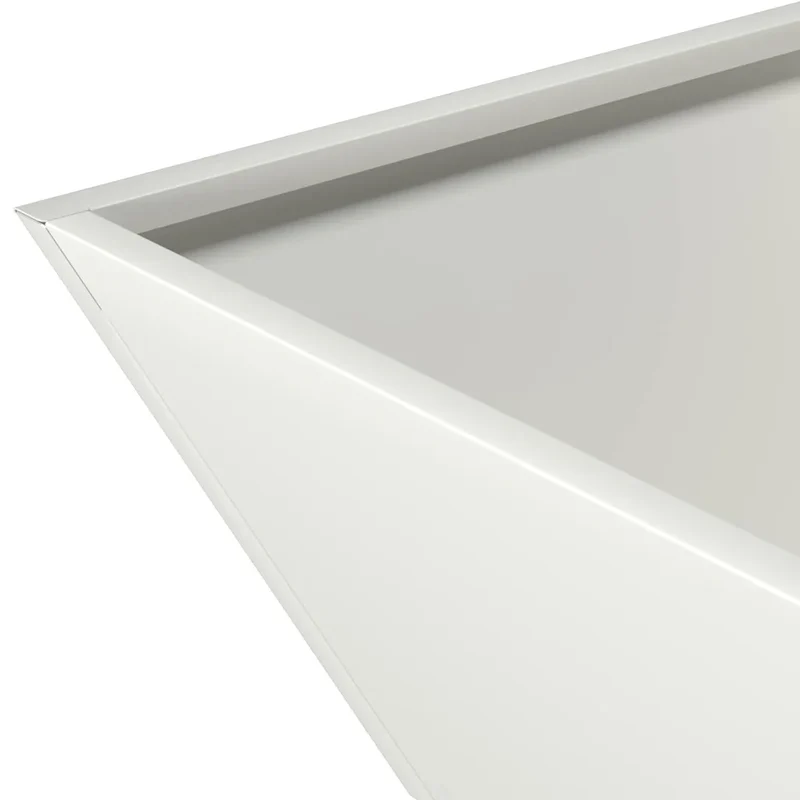 Lot de 5 cache-pots trapézoïdaux design moderne jardin terrasse 35 x 35 x 15 cm en acier blanc 02_0052357