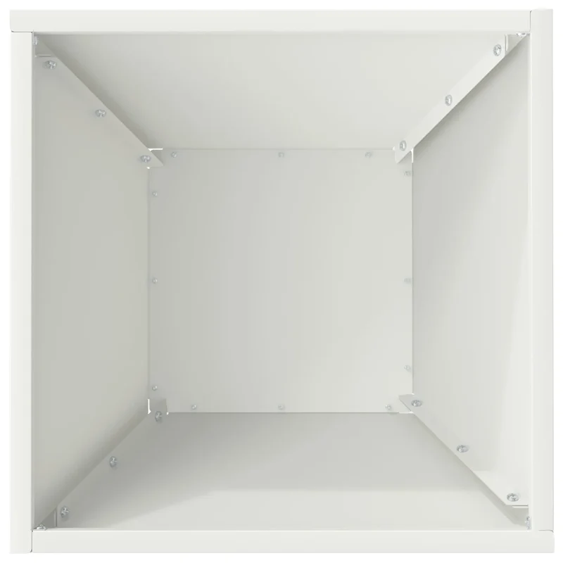 Lot de 5 cache-pots trapézoïdaux design moderne jardin terrasse 35 x 35 x 15 cm en acier blanc 02_0052357