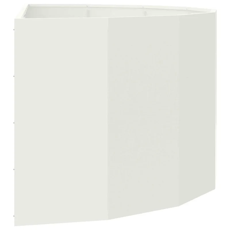 Jardinière demi-rond moderne 120 x 60 x 50 cm facile à entretenir chic en acier blanc 02_0052944