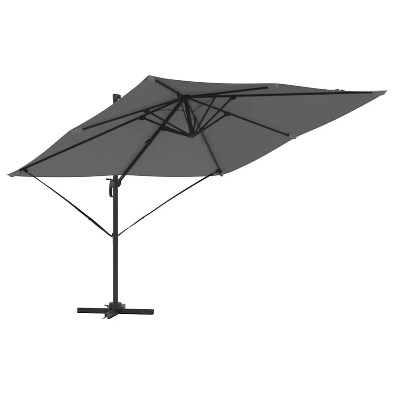 Parasol cantilever rectangulaire 286 x 284 x 265 cm avec inclinaison et rotation 360° style contemporain en aluminium anthracite 02_0058709