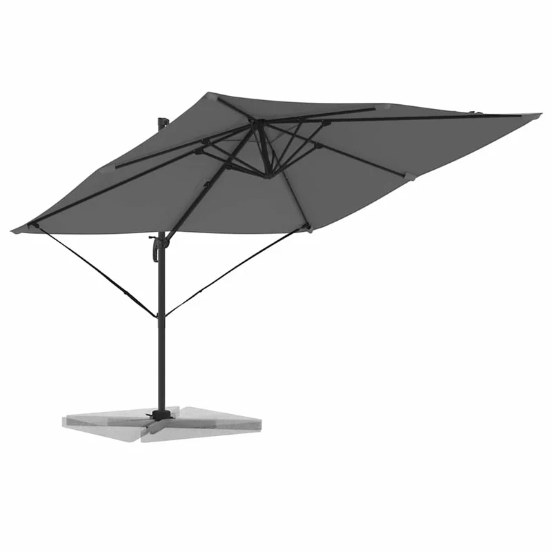 Parasol cantilever rectangulaire 286 x 284 x 265 cm avec inclinaison et rotation 360° style contemporain en aluminium anthracite 02_0058709