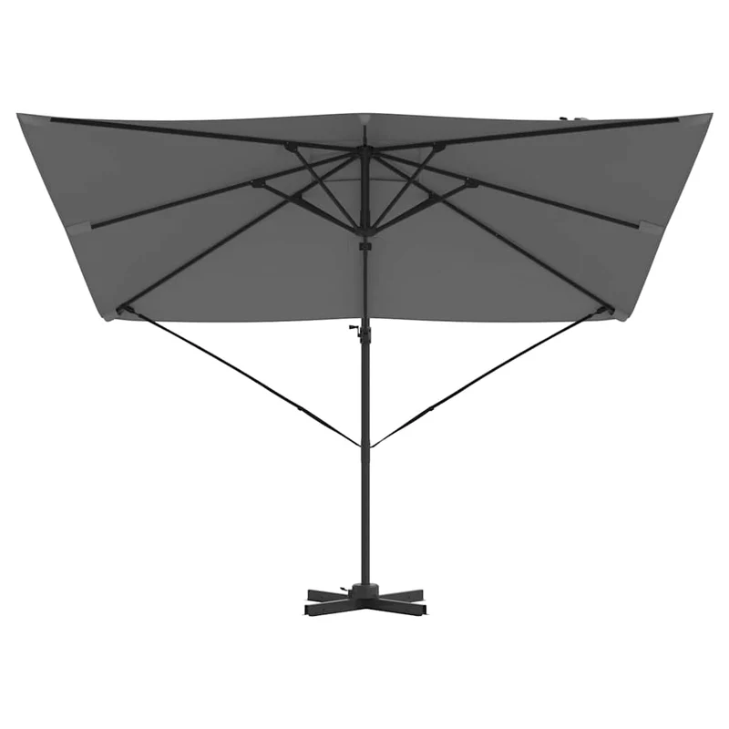 Parasol cantilever rectangulaire 286 x 284 x 265 cm avec inclinaison et rotation 360° style contemporain en aluminium anthracite 02_0058709