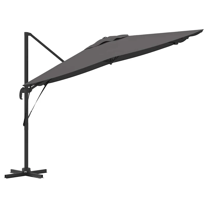 Parasol cantilever rectangulaire 286 x 284 x 265 cm avec inclinaison et rotation 360° style contemporain en aluminium anthracite 02_0058709