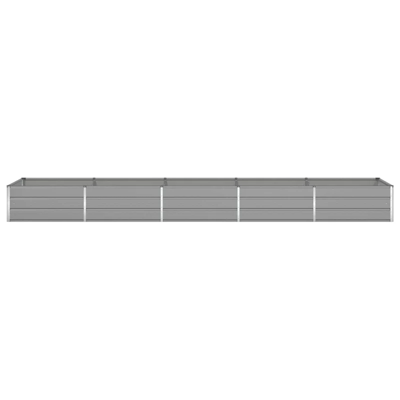 Jardinière moderne industrielle pour extérieur 195 x 100 x 45 cm en acier galvanisé gris clair 02_0059213