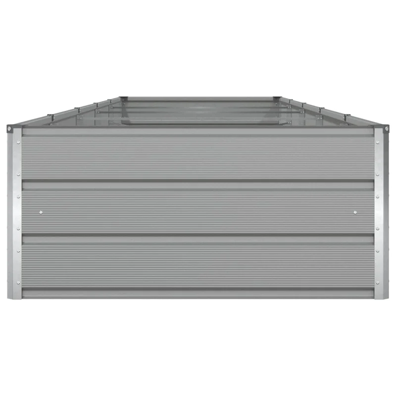 Jardinière moderne industrielle pour extérieur 195 x 100 x 45 cm en acier galvanisé gris clair 02_0059213