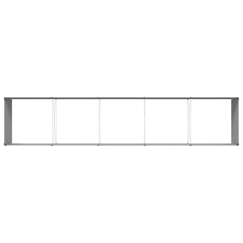 Jardinière moderne industrielle pour extérieur 195 x 100 x 45 cm en acier galvanisé gris clair 02_0059213