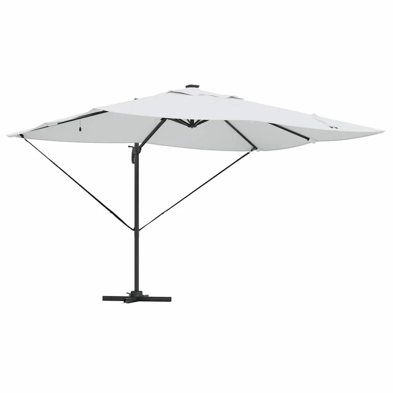Parasol déporté inclinable extérieur 352 x 251 x 265 cm confort optimal style moderne en polyester sable 02_0058699