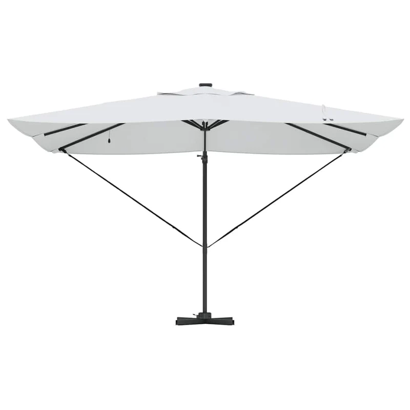 Parasol déporté inclinable extérieur 352 x 251 x 265 cm confort optimal style moderne en polyester sable 02_0058699