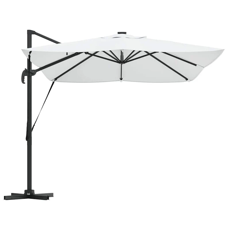 Parasol déporté inclinable extérieur 352 x 251 x 265 cm confort optimal style moderne en polyester sable 02_0058699