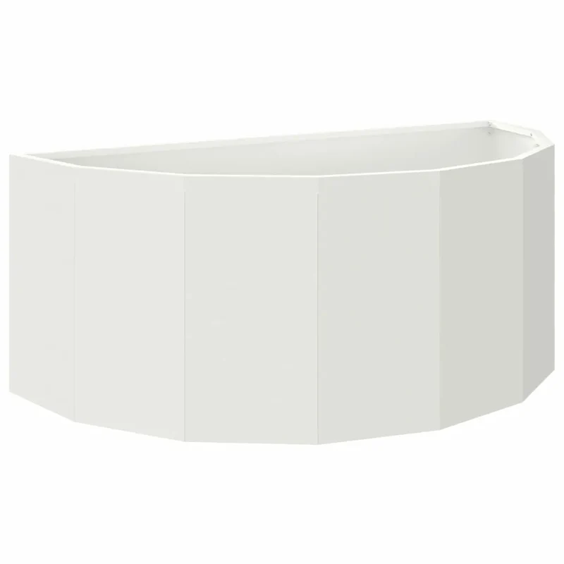 Jardinière demi-ronde moderne design extérieur 90 x 45 x 35 cm ambiance chic en acier blanc 02_0052930
