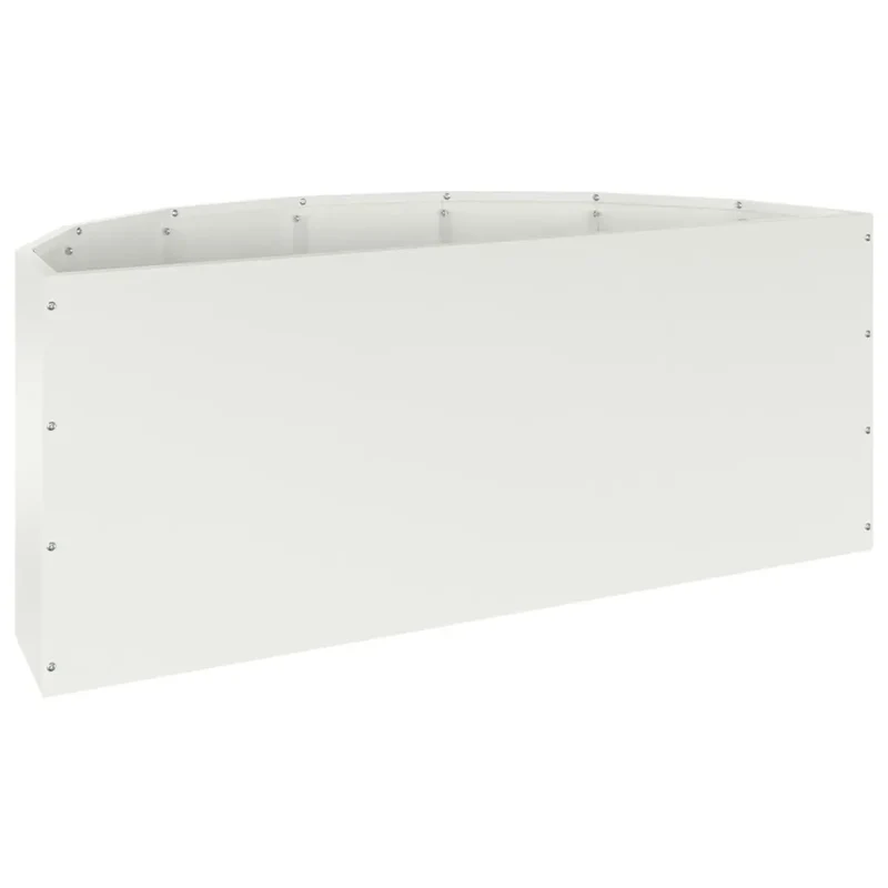 Jardinière demi-ronde moderne design extérieur 90 x 45 x 35 cm ambiance chic en acier blanc 02_0052930