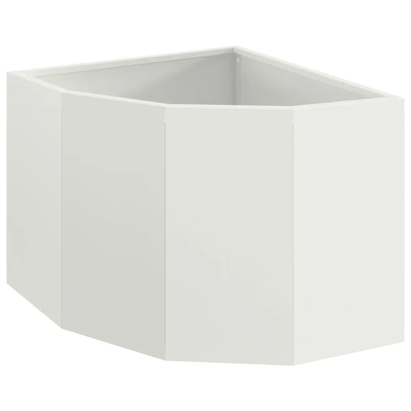 Jardinière d'angle moderne pour jardin terrasse 45 x 45 x 35 cm en acier blanc 02_0052888