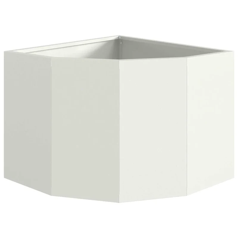Jardinière d'angle moderne pour jardin terrasse 45 x 45 x 35 cm en acier blanc 02_0052888