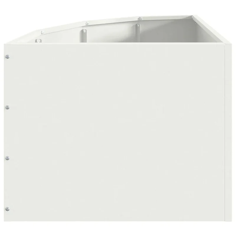 Jardinière d'angle moderne pour jardin terrasse 45 x 45 x 35 cm en acier blanc 02_0052888