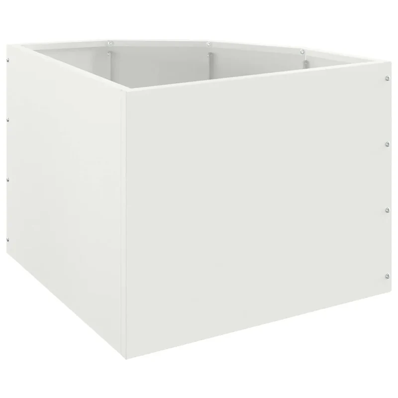 Jardinière d'angle moderne pour jardin terrasse 45 x 45 x 35 cm en acier blanc 02_0052888
