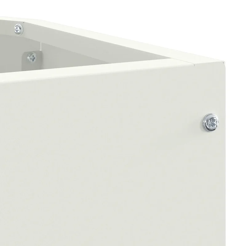 Jardinière d'angle moderne pour jardin terrasse 45 x 45 x 35 cm en acier blanc 02_0052888