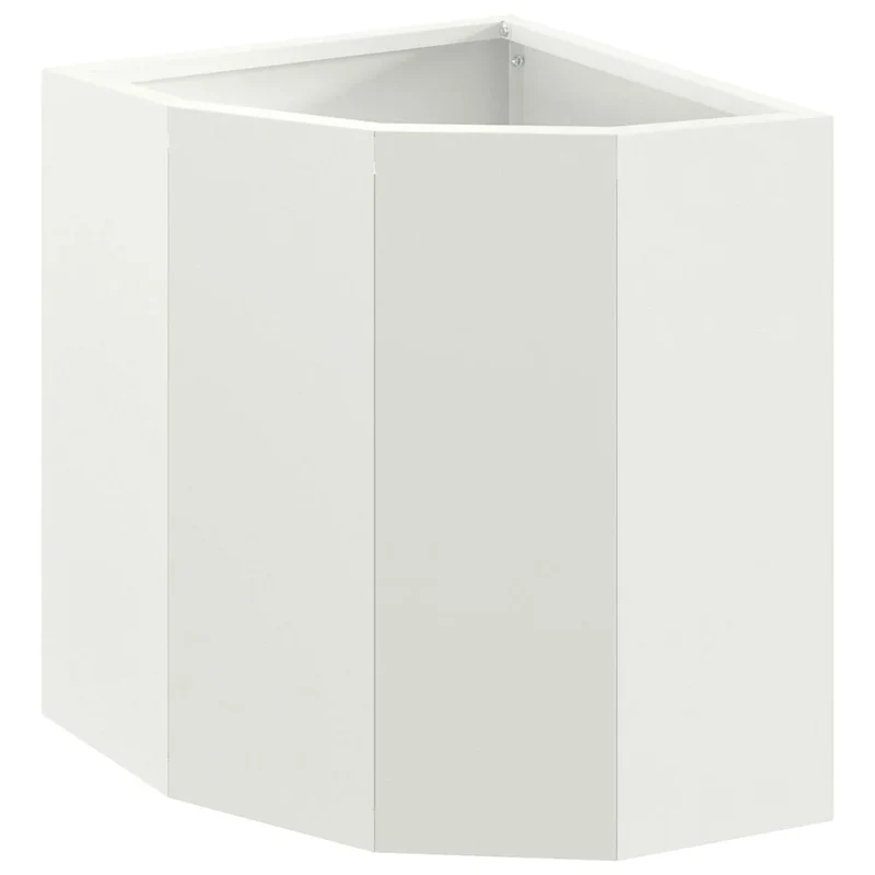 Jardinière d'angle moderne optimisée pour extérieur 30 x 30 x 35 cm en acier blanc 02_0052895