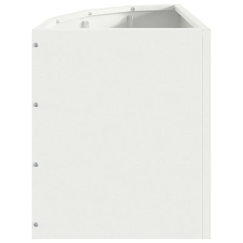 Jardinière d'angle moderne optimisée pour extérieur 30 x 30 x 35 cm en acier blanc 02_0052895