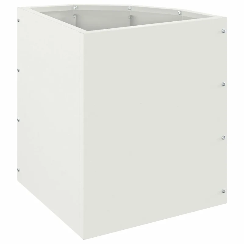 Jardinière d'angle moderne optimisée pour extérieur 30 x 30 x 35 cm en acier blanc 02_0052895