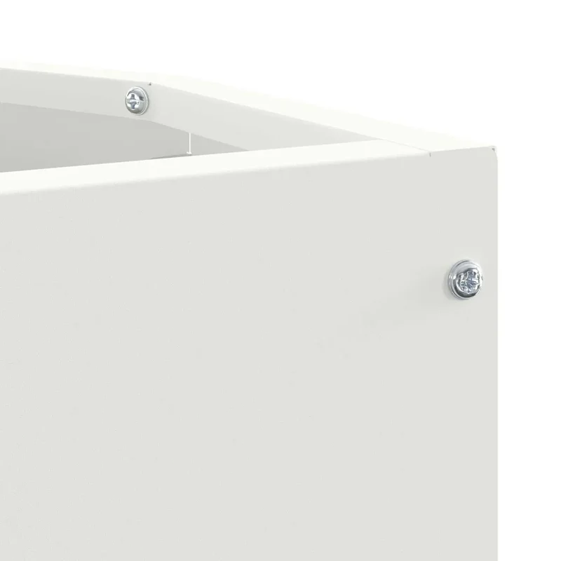 Jardinière d'angle moderne optimisée pour extérieur 30 x 30 x 35 cm en acier blanc 02_0052895