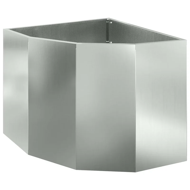 Jardinière d'angle moderne utilisé pour optimiser l'espace extérieur 60 x 60 x 50 cm en acier galvanisé argent 02_0052906