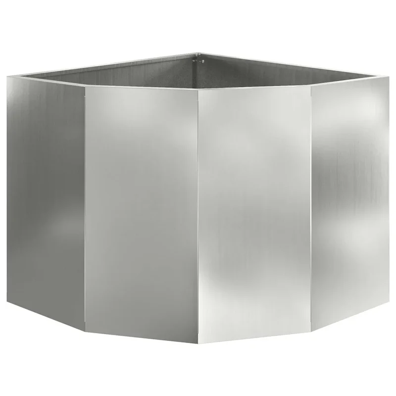 Jardinière d'angle moderne utilisé pour optimiser l'espace extérieur 60 x 60 x 50 cm en acier galvanisé argent 02_0052906