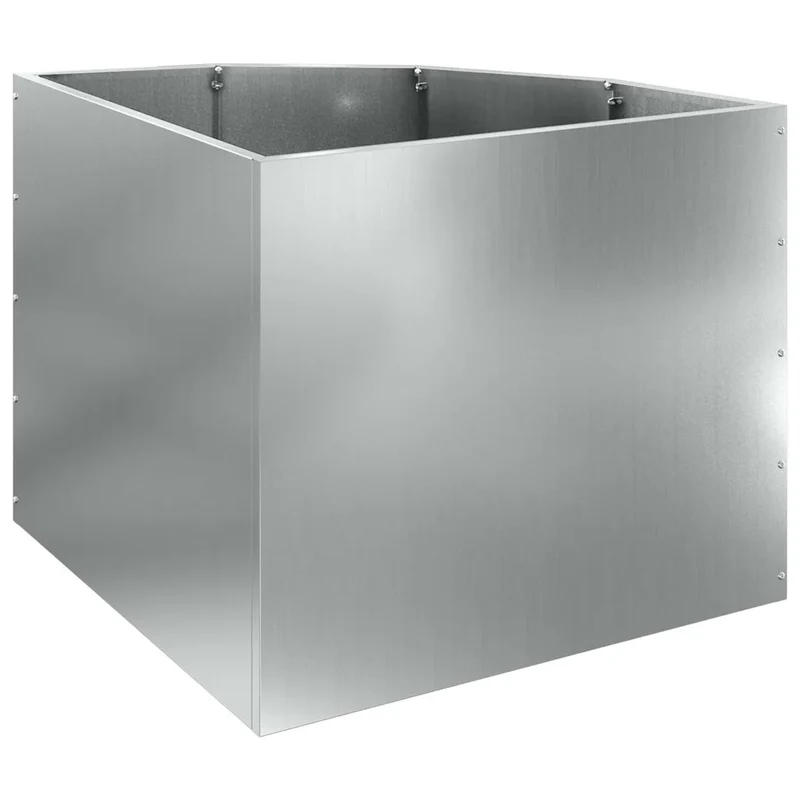 Jardinière d'angle moderne utilisé pour optimiser l'espace extérieur 60 x 60 x 50 cm en acier galvanisé argent 02_0052906