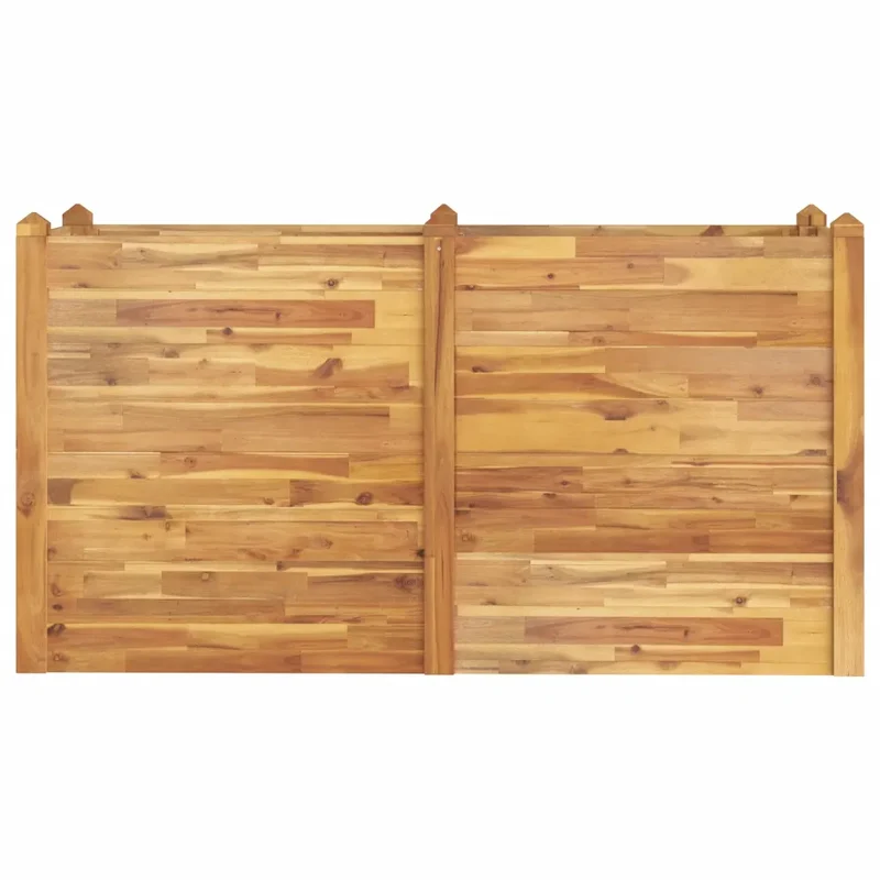Lit surélevé de jardin empilable pour plantes et fleurs 160 x 60 x 84 cm style naturel en bois d'acacia 02_0047402