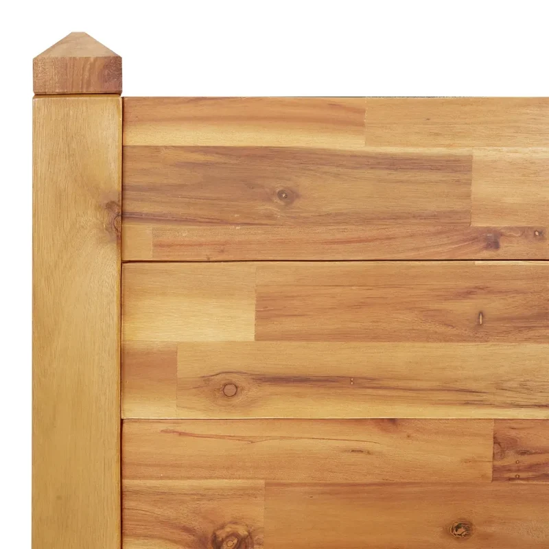 Lit surélevé de jardin empilable pour plantes et fleurs 160 x 60 x 84 cm style naturel en bois d'acacia 02_0047402