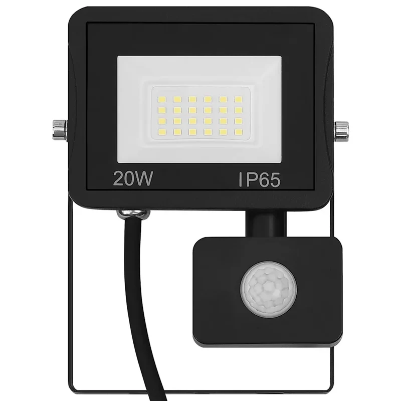 Projecteur à LED avec capteur extérieur 13 x 16,5 cm éclairage optimal angle 180° design moderne en aluminium noir 02_0046086