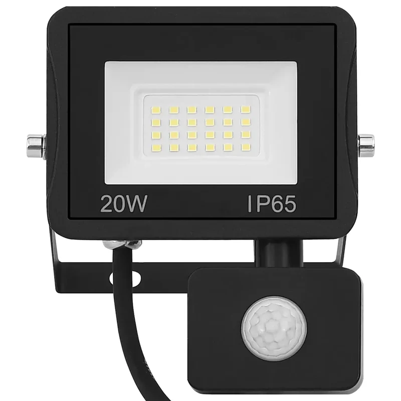 Projecteur à LED avec capteur extérieur 13 x 16,5 cm éclairage optimal angle 180° design moderne en aluminium noir 02_0046086